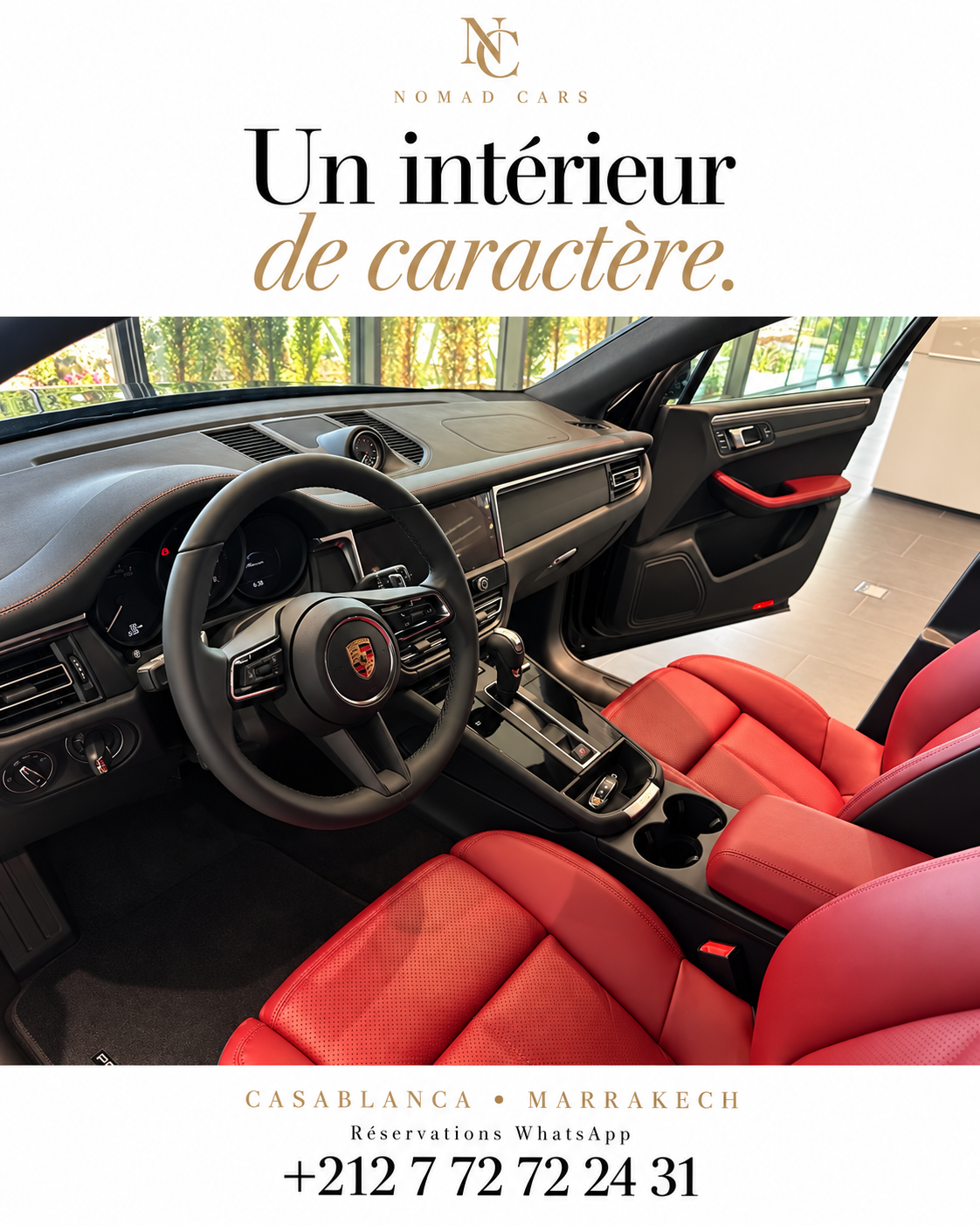 Intérieur cuir rouge de Porsche